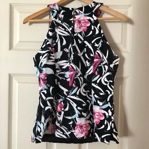 WHBM floral peplum top